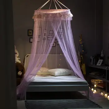 Visečo Kupolo Komarjem 360° vrtljivost Postelje Krošnjami Romantično Preja Posteljo Zaslona Anti-komar, Tekstil Doma Dekor Zavese Bedcover