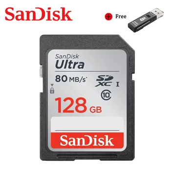 SanDisk Original High Speed Pomnilnik Kartice Do 80MB/S Ultra SDHC/SDXC 32GB 64GB 128GB SD Kartico 16GB Za Kamere