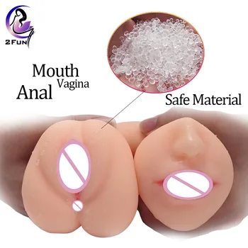 3 Luknjo Realistična Vagina Usta Analni Zrakoplova Pokal Pravi Umetno Muco Moški Masturbator Za Človeka Meso Sex Igrača Za Moške 18+