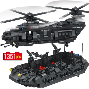 1351PCS SWAT Ekipa Prevoz Helikopter gradniki Vojaške Mesto Policija Številke Izobraževanje FiguresBricks Otroci Igrače