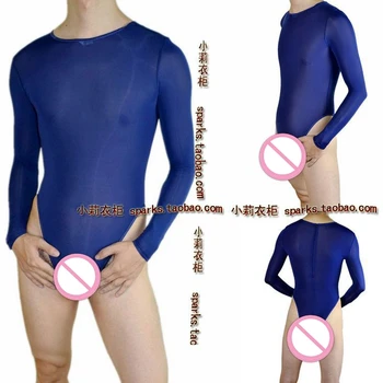 Brezplačna dostava Seksi spodnje hlače moške underware moško spodnje perilo viskoze prosojno vilice bodysuit jumpsuit