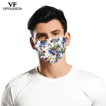 VIP MODA za Večkratno uporabo Stroj Masko Pisani Cvetlični Printting Maske Proti Prahu, Anti-fog Odraslih Masko Za Moški Ženski