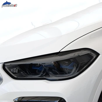 2 Kos Avtomobilski Žarometi Odtenek Črna Zaščitna folija Vinil Zaščito Preglednih TPU Nalepke Za BMW X6 G06 2020 - Dodatki