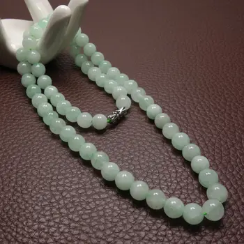 10 mm Smaragdno Zelene Kroglice Ogrlica Jade Nakit Jadeit Amulet Moda Naravni Šarm Darila za Ženske, Moške