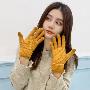 Pošta korejske modne pletene rokavice risanka lepe tople rokavice jesen/zima plišastih na dotik rokavice