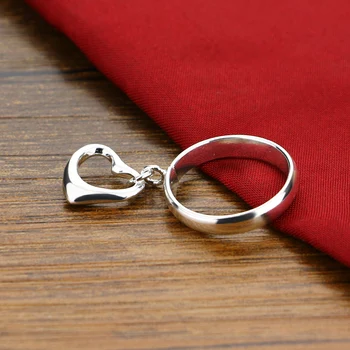 Novi srebrni prstan ženski odstavka srebrna barva okrasni prstan Ljubezen obesek, prstan Osebnosti, moda postopek za rojstni dan