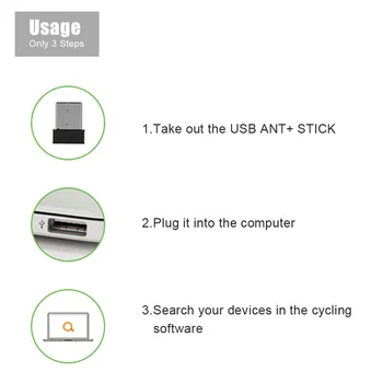 Prenosne Hitrosti, Tipalo Adapter Kolo Stojalo ANT+USB Kolesarjenje Brezžični Sprejemnik za Garmin za Zwift za Wahoo Bkool bicicleta 30
