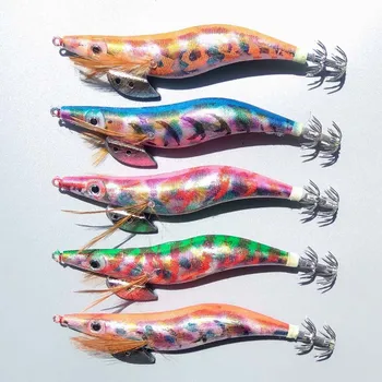 5pcs Vrh kakovosti Zlata/Sijaj barve calamar lignji šablon Japonska vrsta ribolova lignji vab Težko ribolov lure močno ribolov kavelj