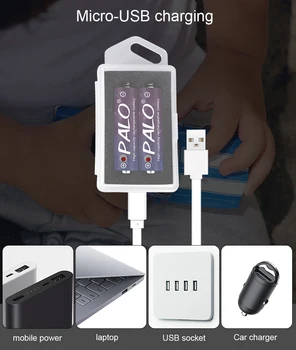 PALO 1,5 V litijeve baterije aa li ion baterije za ponovno polnjenje z USB polnilnik Za svetilko igrače, MP3 predvajalnik litijeve baterije aa
