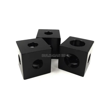 100 kozarcev/veliko debelo visoko natančno Črno eloksiran treh način kocka kotu priključek za v-reža aluminija iztiskanje profil