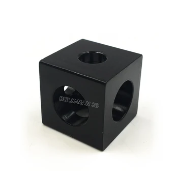 100 kozarcev/veliko debelo visoko natančno Črno eloksiran treh način kocka kotu priključek za v-reža aluminija iztiskanje profil