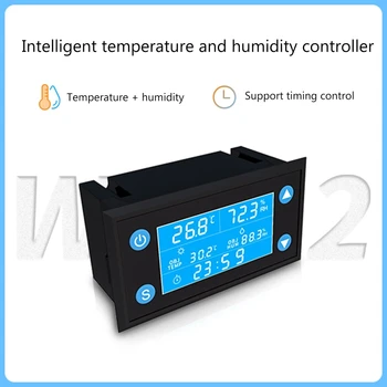W1212 AC 220V Digitalni LCD Temperatura Vlažnost Krmilnik Časovnik SHT20 Senzor Sonda za Inkubator Akvarij Termostat Humidistat