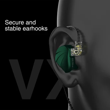Nov TRN VX 6BA+1DD Hibridni Kovin V Uho Slušalke IEM HIFI DJ Monitor Teče Šport Slušalke Slušalka, Slušalke Headplug