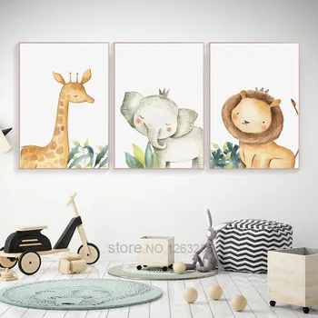 Živali Vrtec Nordijska Plakat Žirafa Steno Umetnosti Plakatov In Fotografij Lev Platno Slikarstvo Baby Otroci Soba Dekor Fox Cuadros Brez Okvirja