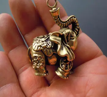 Kitajska zbirka archaize medenina, baker slona majhen kip