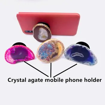 2pcs naravne crystal agate mobilni telefon, držalo QUARTZ GEM mobilni telefon decorationChristmas darilo valentinovo darilo
