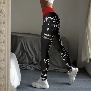 Nova Moda Tiskanje Fitnes Dokolenke Za Ženske Push Up Jeggings Visoko Pasu Stretch Dokolenke Dihanje Slim Ženske Legging