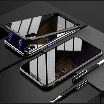 Zasebnost Zaslon Patron Magnetno Ohišje za Iphone 11 Pro Xs Max X Xr Anti Peep Steklo Ohišje za Iphone 7 8 6 6S Plus Se 2020 Primerih