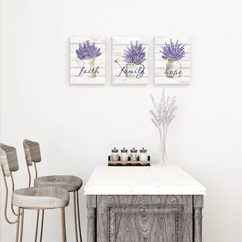 Sivka Wall Art Platno Slikarstvo Vijoličen Cvet Kopalnica Natisne Botanični Ponudbe Plakat za Spalnico Dinining Soba Dekor Slike