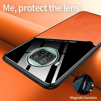 Za Xiaomi Mi 10T Lite 5G Mehko TPU Okvir Shockproof Kritje Za Xiaomi POCO M3 PU Objektiv Zaščiti Usnje Mat Telefon Primerih