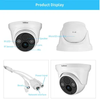 Sricam SH030 3.0 MP IP Dome Kamera H. 265 Varnosti CCTV Wifi Kamera dvosmerni Audio Alarm Pritisni in ONVIF Video Nadzor Dela Na NVR