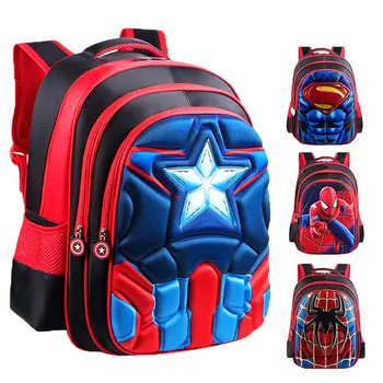 Disney Fant Šolsko Spiderman Captain America Otrok v Vrtec Šolsko torbo Najstnik Otroci Študent Nahrbtnik