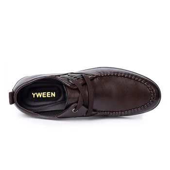 YWEEN Nove Moške Usnjene Priložnostne Čevlji Moški Urad čevlji za prosti čas Britanski moški čevlji
