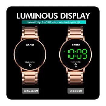 SKMEI 1550 Ustvarjalne LED Zaslon na Dotik Vodoodporni Digitalni Luksuzne Ročne ure, iz Nerjavnega Jekla, Moške ročne Ure Moške Ure Dropshipping