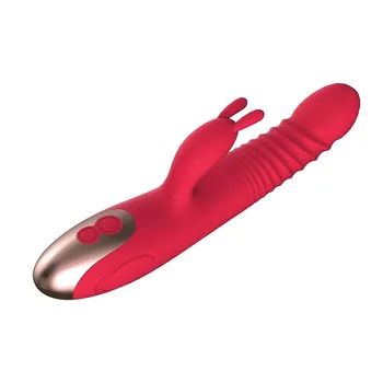 Teleskopsko Ženski Rabbit Vibrator za Ženske G Spot Klitoris Stimulator Rotacijo Žogice Thrusting Vibrator Sex Igrače za Ženske