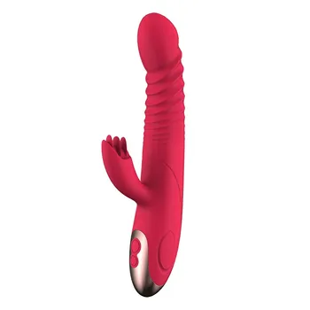 Teleskopsko Ženski Rabbit Vibrator za Ženske G Spot Klitoris Stimulator Rotacijo Žogice Thrusting Vibrator Sex Igrače za Ženske