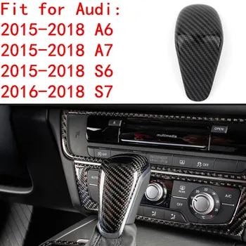 Auto Dodatki iz ogljikovih vlaken Prestavna Kritje Dekoracijo Nalepke Protector Za Audi A3 A4 A5 A6 A7 V5 V7 S3 S6 S7 Avto Styling