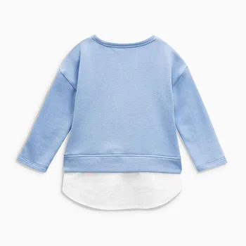 Malo maven otrok blagovne znamke baby girl obleke 2018 jeseni nova dekleta bombaž dolg rokav O-vratu samorog blue t shirt C0111
