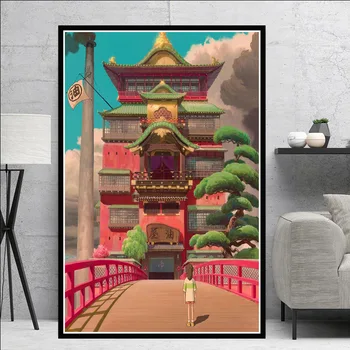 Živahen Stran Filma Japonske Anime Platno Slikarstvo Plakatov in Fotografij Wall Art Slik, Dnevna Soba Dekoracijo Doma Cuadros