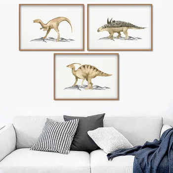 Risanka Dinozaver Triceratops Wall Art Platno Slikarstvo Nordijska Plakatov In Fotografij Stenske Slike Za Otroci Soba Dekor