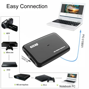 Mic Vhod TV Zanke Iz 1080P 60fps USB 3.0, HDMI, Zajem Video Igra s kartami Grabežljivac za XBOX Stikalo PS4 Snemanje Živo Ploščo