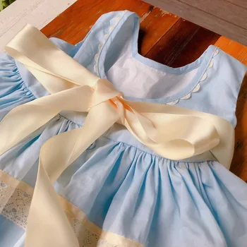 Poletje španski Dekleta Bombaž Sladko Brezrokavnik Obleka Baby Dekleta Oblačenja 2pcs Nastavite Malčka Dekle Obleko Baby Dekleta Kakovosti Oblačila, ki
