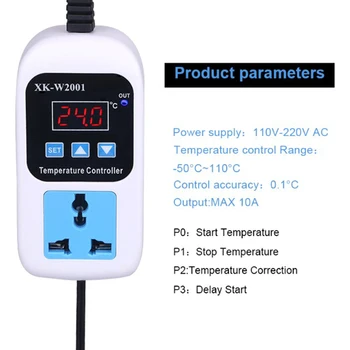 Digitalni Led Termometer Temperaturni Regulator Termostat Inkubator Nadzor Mikroračunalniška Odlašanja Začne S Sondo 110-220V 1500