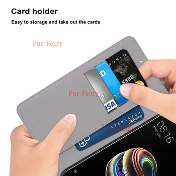 Zaščito primeru mobilni telefon Samsung Galaxy A01 01 SM-A015G SM-A015M A015F Luksuzne modne vizije naslikal usnjene denarnice primeru