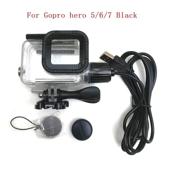 Šport dodatno Opremo Fotoaparata Chargering Vodotesno Ohišje za Gopro Hero 7 6 5 Črni Polnilnik lupine Stanovanjskih + USB Kabel Za Motocycle