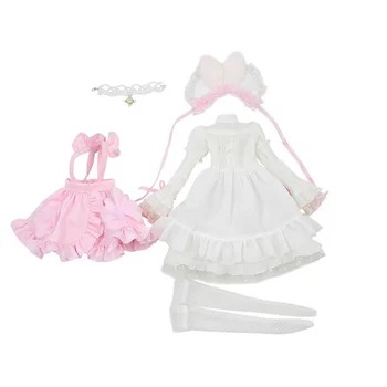 Oblačila za 1/4 BJD 45 cm roza zajec dekle zajček čipke Obleko lady elegantno Obleko Forturn Dni Posebne Offe Brezplačna Dostava