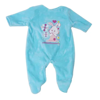 Lutka obleko pižamo flanela tkanine 43 cm lutke otroka modra jumpsuit fit 18 inch Dekle lutka pribor za oblačila f624