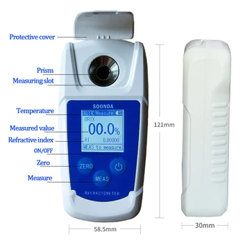 0-55% Digitalni Ročni Brix MeteRefractometer Sok, pivo pijače suger tester meter Vina, Vsebnost Sladkorja Merilni Instrument