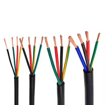 RVV črni kabel 17AWG 1,0 MM core 2 3 jedro 4 core 5 jedro 6 jedro 7 core, 8 core 10 jedro 12 core 16 jedro 20 krmilnega signala žice