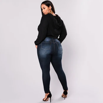 5XL Plus Velikost Ženske Jeans Feminino Priložnostne Push Up Traper Kavbojke Strech Visoko Pasu Pozimi Skinny Hlače Slim Fit Hlače Bodycon
