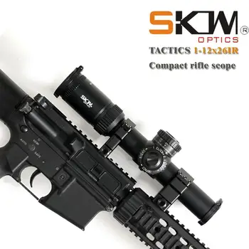 SKWoptics 1-12x26 Riflescope 34 mm CNC obroči Taktično reticle šok dokaz Puška pogled Lov področje uporabe