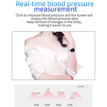 Ženske pametna zapestnica krvnega tlaka, srčnega utripa, števec korakov pametno gledati žensko spanja spremljanje glasbe nadzor za Android iOS