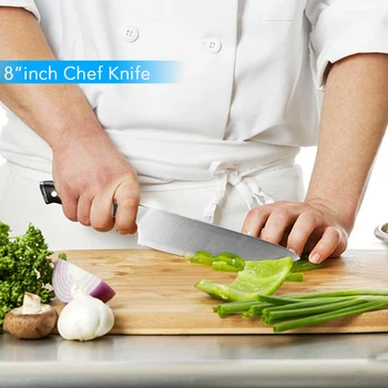 Kuhinjski nož 8 Inch Kuhar Knif 7Cr17 440C Visoko vsebnostjo Ogljika iz Nerjavečega Jekla nemški G10 Ročaj Santoku Mesa Cleaver nož Kuhanje Orodje