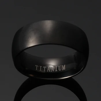 Preprost Titana Obroč Za Moške 8 mm Mat Končal Klasično Kul Black Ring Modni Nakit, Poročni Angažiranost Moških Darilo