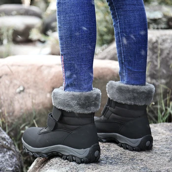 Jzzddown Z Plišastih zimski čevlji za ženske snow škornji Ohraniti Segrevanja ženske čevlje Gume Ženska Gleženj sneg škorenj plus velikost 35-42