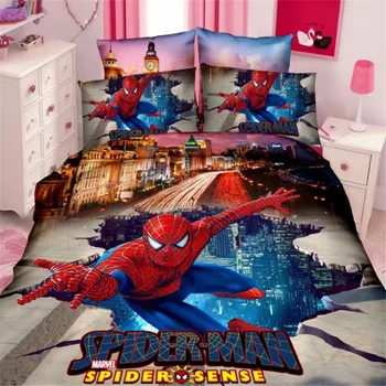 Spiderman, disney otrok, posteljnina nabor rjuhe kritje blazino primerih 3/4pcs otrok, posteljnina nabor